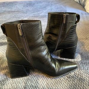 Black zip up ankle booties